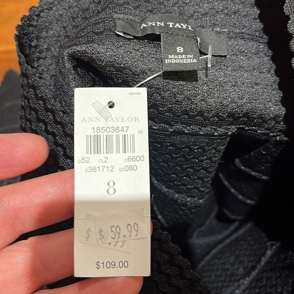 NWT Ann Taylor Black Pleated Flared Skirt Size 8 - Picture 6 of 11